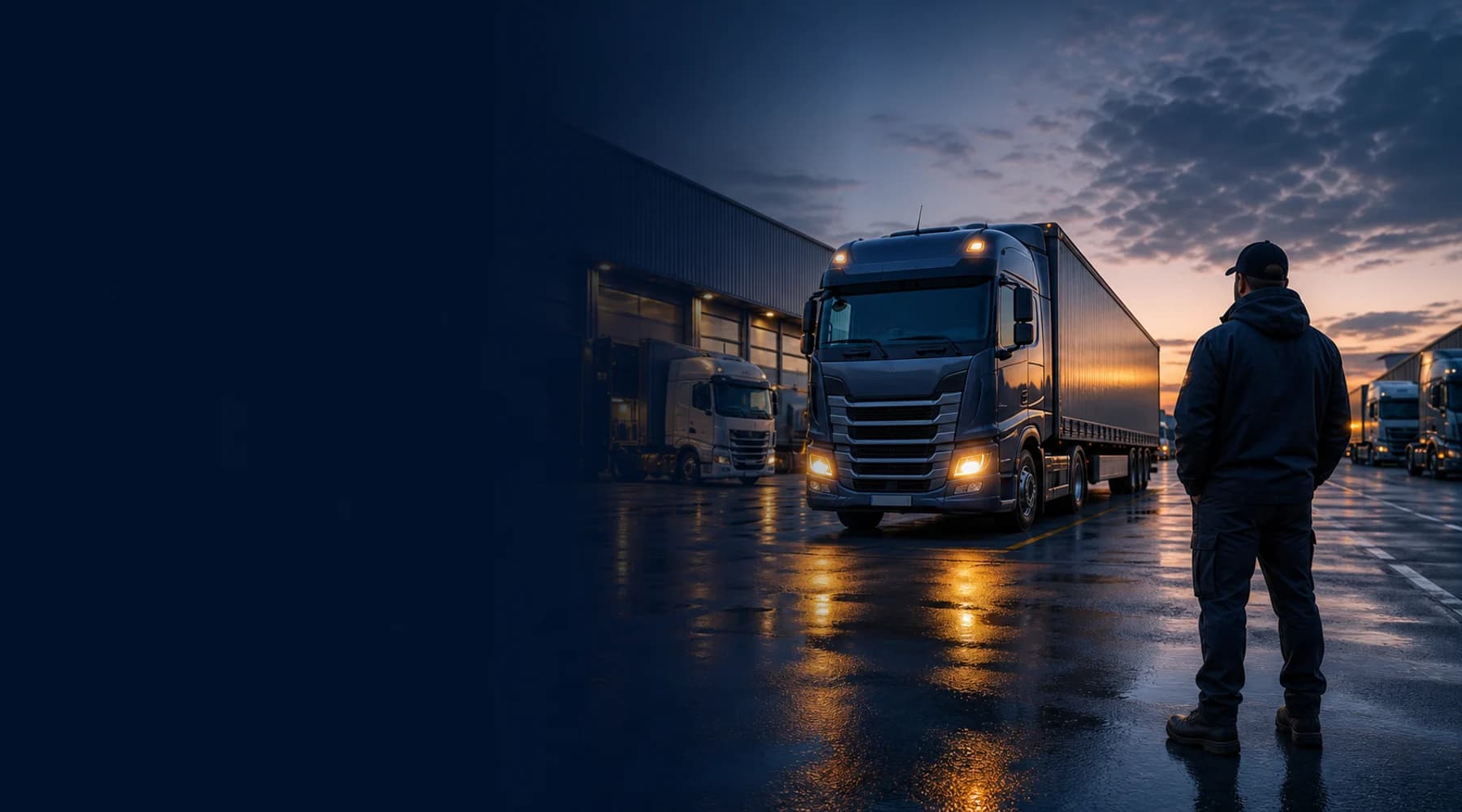 Unbranded European truck fleet used for route gap driver manpower planning